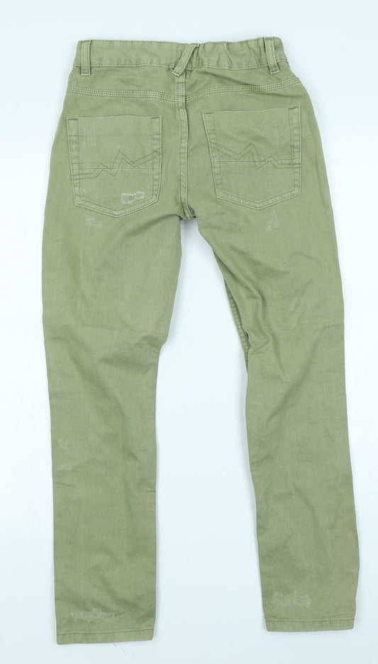 NEXT Boys Green Denim Skinny Jeans Size 12 Years - Distressed