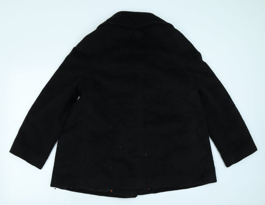 M&S Collection Womens Black Overcoat Coat Size 14