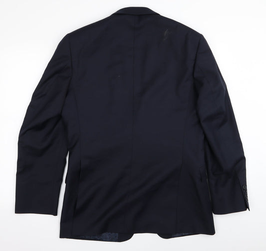 t flood Mens Blue Jacket Blazer Size 38