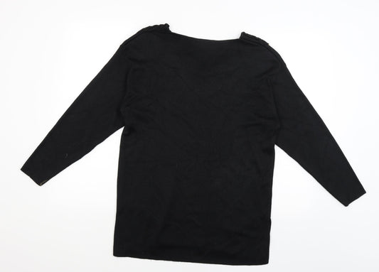Pom Pom Womens Black Pullover Jumper Size 14