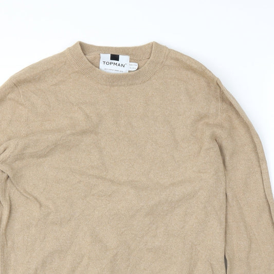 Topman Mens Beige Pullover Jumper Size S