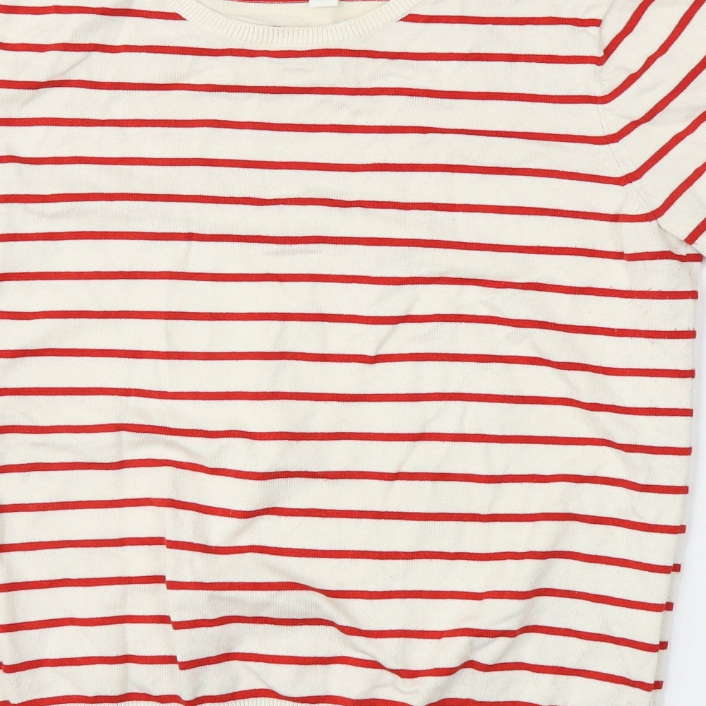 H&M Womens Ivory Striped Basic Blouse Size M