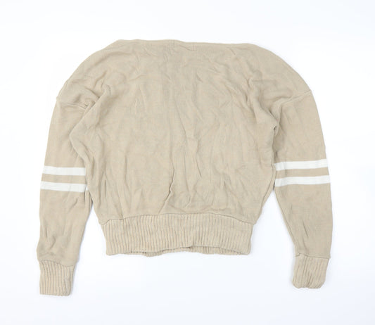 PRETTYLITTLETHING Womens Beige Pullover Jumper Size S