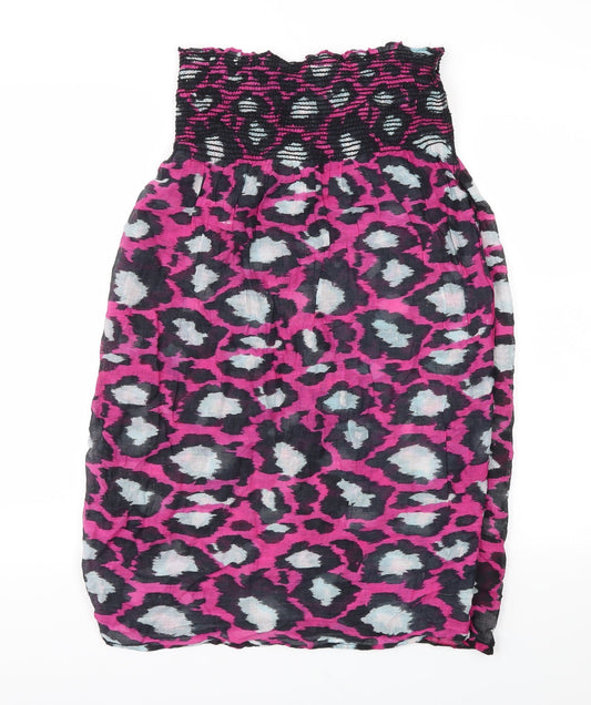 ocean club Womens Pink Animal Print Fit & Flare Size 12