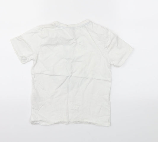 H&M Boys White Basic T-Shirt Size 7-8 Years