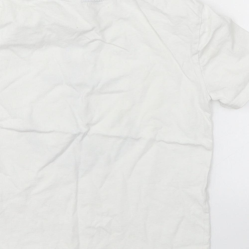 H&M Boys White Basic T-Shirt Size 7-8 Years