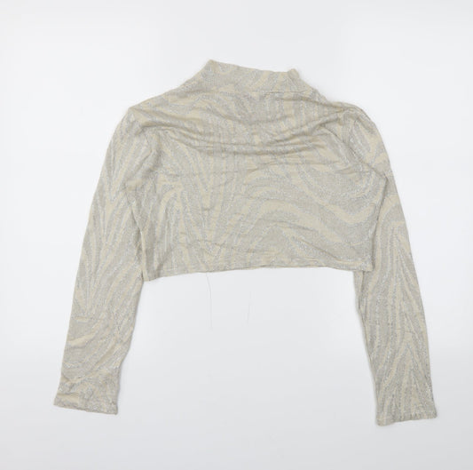 Evita Womens Gold Basic T-Shirt Size 10