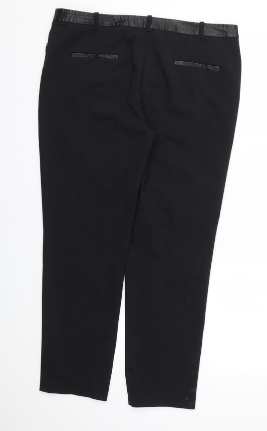 LIMETED Womens Black Trousers Size 14 L27 in