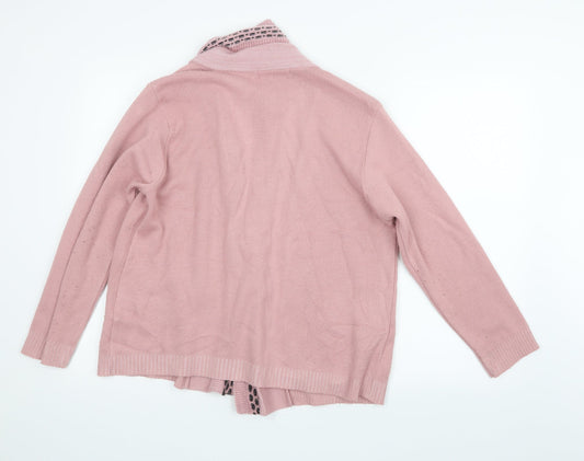 Just Elegance Womens Pink Knit Cardigan Jumper Size M