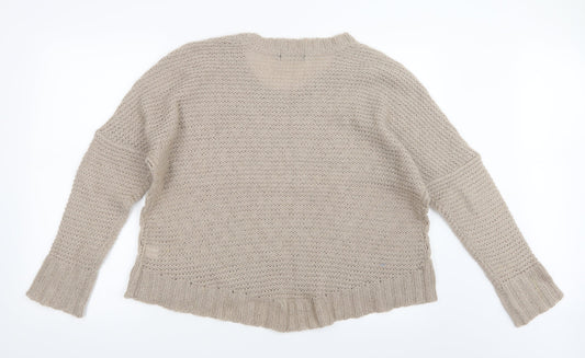 Miso Womens Beige Knit Pullover Jumper Size 14