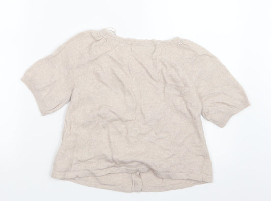 Ruler Island Womens Beige Knit Cardigan Jumper Size 10