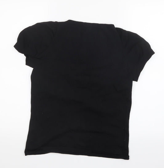 Jesire Womens Black Basic T-Shirt Size L