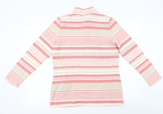 Damart Womens Beige Striped Henley Jumper Size 14