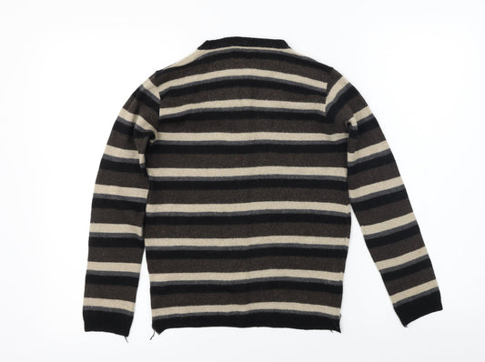 Linea Womens Brown Striped Pullover Jumper Size 8