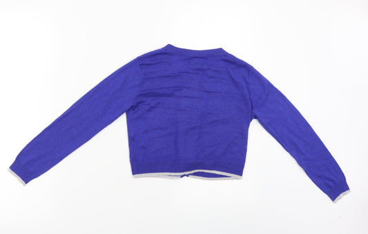Yumi Girls Blue Cardigan Jumper Size 9-10 Years