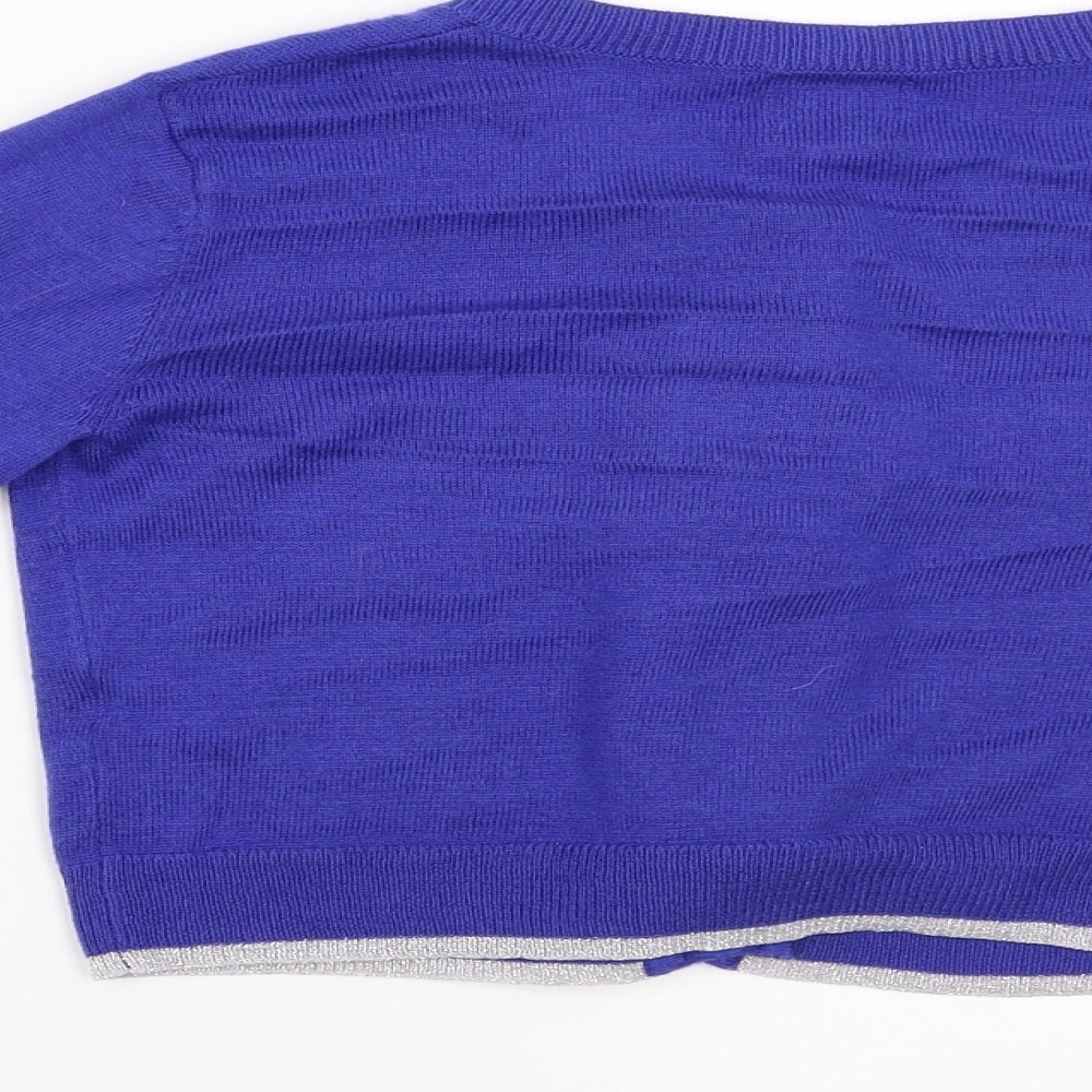 Yumi Girls Blue Cardigan Jumper Size 9-10 Years