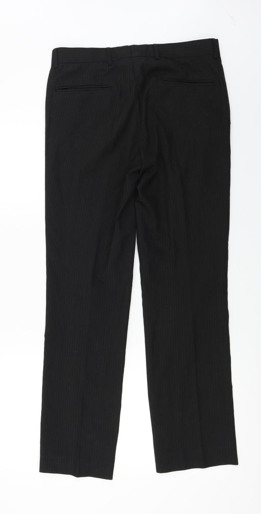 Preworn Mens Black Trousers Size 32 in L27 in