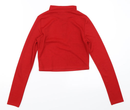Select Womens Red Cropped Blouse Size 6