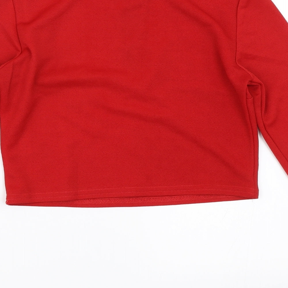 Select Womens Red Cropped Blouse Size 6