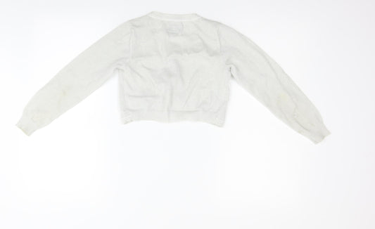 Dickens & jones Girls Grey Cardigan Jumper Size 9-10 Years
