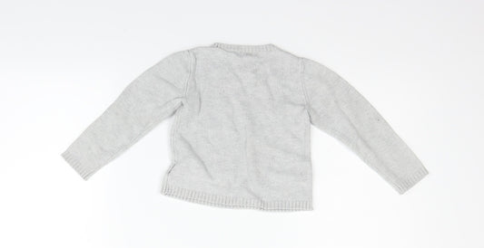 H&M Girls Grey Pullover Jumper Size 6-7 Years