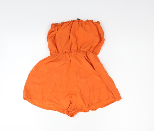 Divided Womens Orange Jumpsuit One-Piece Size 10