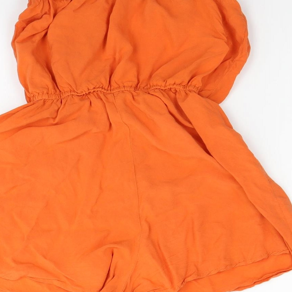 Divided Womens Orange Jumpsuit One-Piece Size 10
