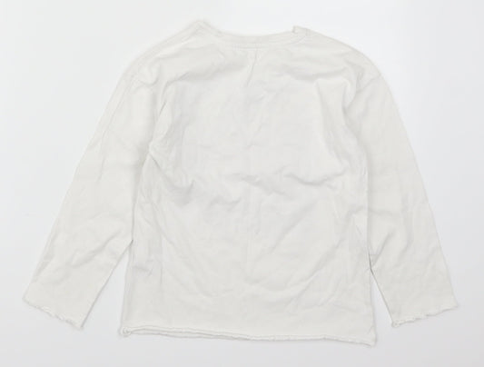 George Girls White Basic T-Shirt Size 5-6 Years - Sleepy Unicorn