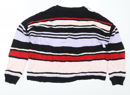 H&M Womens Multicoloured Striped Pullover Jumper Size L