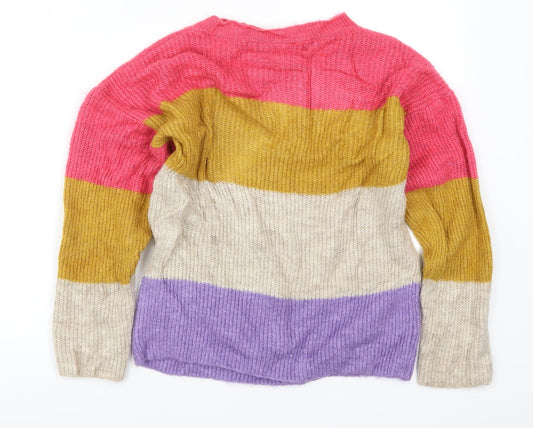 Marks and Spencer Womens Multicoloured Striped Pullover Jumper Size S