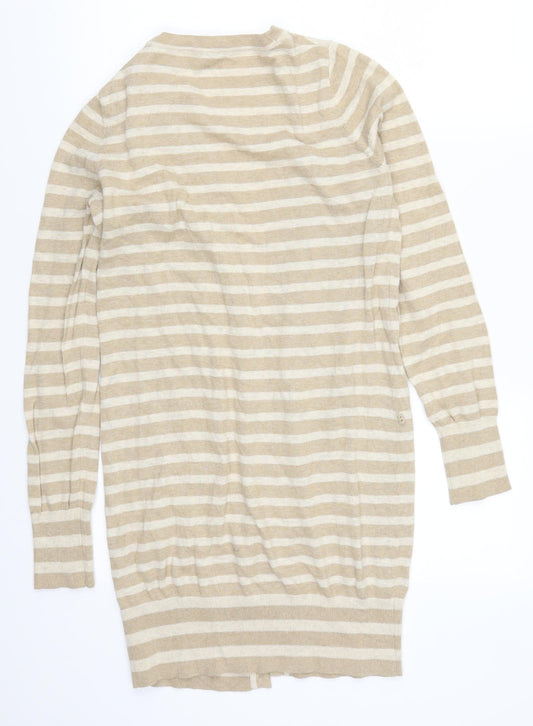 Oasis Womens Beige Striped Cardigan Jumper Size S