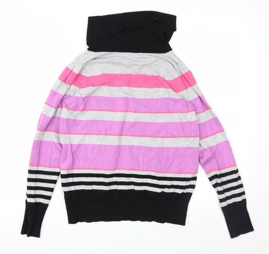 Marks and Spencer Womens Pink Striped Pullover Jumper Size 14