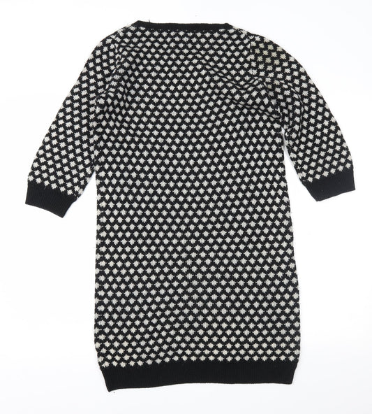 Joe Fresh Womens Black Geometric Jumper Dress Size S