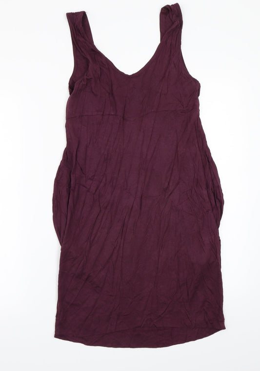 Topshop Womens Purple Rayon A-Line Size 10
