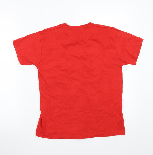Fruit of the Loom Boys Red Polka Dot Basic T-Shirt Size 10 Years
