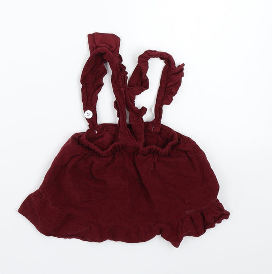 Preworn Girls Red Skater Skirt Size 6-9 Months