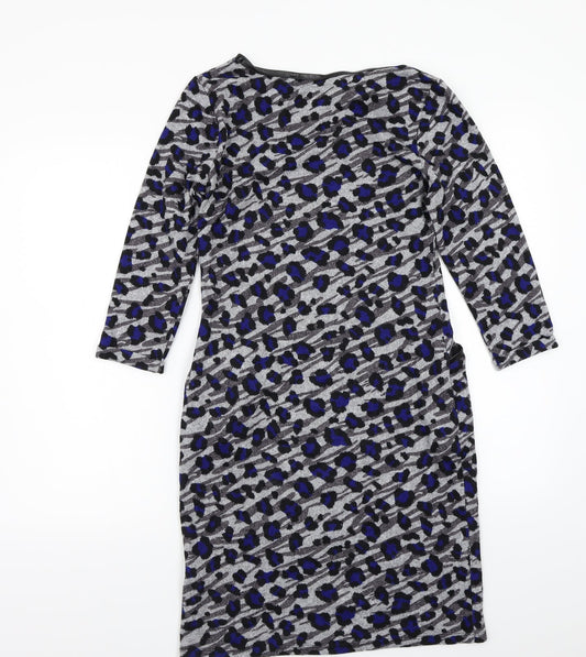 F&F Womens Grey Animal Print A-Line Size 8
