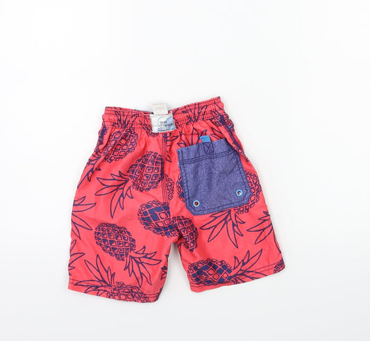 NEXT Boys Red Floral Bermuda Shorts Size 4 Years