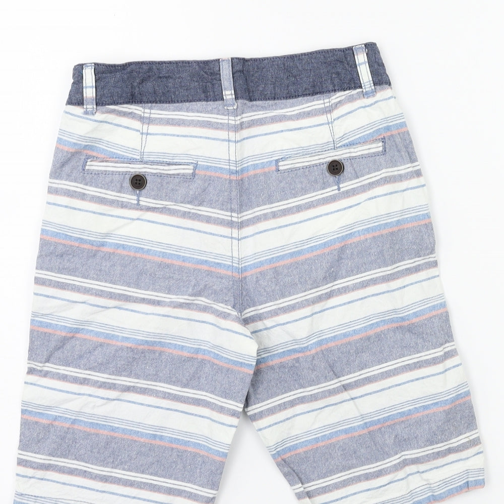 DUDES Boys White Striped Bermuda Shorts Size 8 Years