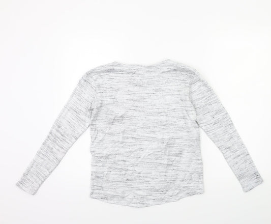 H&M Girls Grey Knit Pullover Jumper Size 7 Years