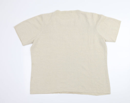 Bonmarché Womens Ivory Knit Basic T-Shirt Size XL