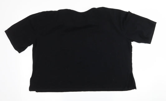 PRETTYLITTLETHING Womens Black Jersey Basic T-Shirt Size 14