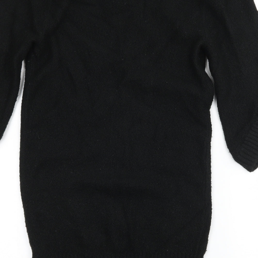 Topshop Womens Black Knit Pullover Jumper Size 8