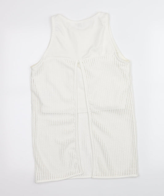 River Island Womens White Basic Tank Size 10 - Open back