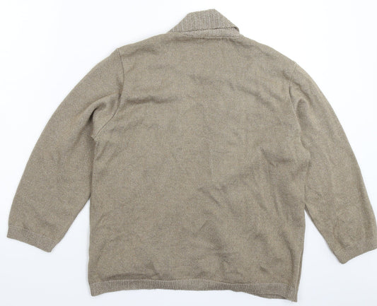 Michael Gold Womens Grey Striped Knit Pullover Jumper Size XL