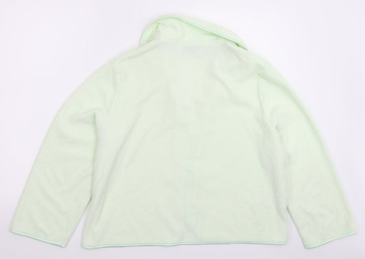 Marks and Spencer Womens Green Floral Fleece Jacket Size 18