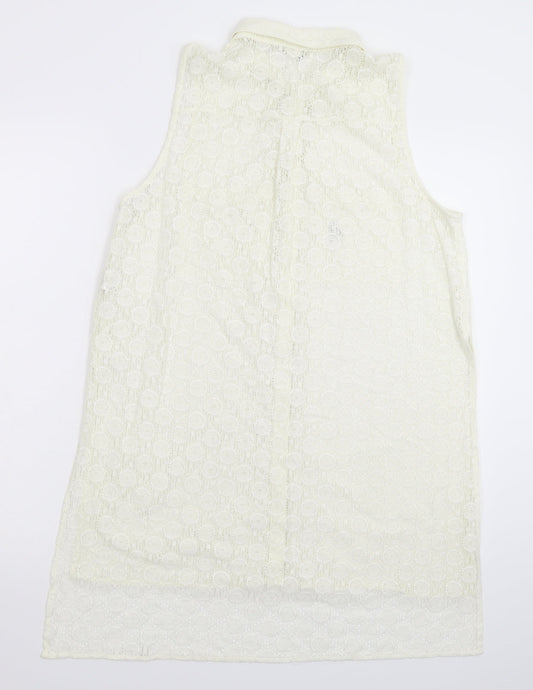 River Island Womens White Basic Button-Up Size 12 - Oversized