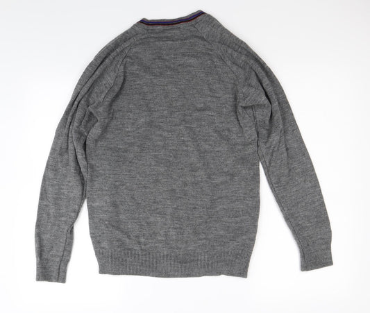Stevensons Mens Grey Knit Pullover Jumper Size S