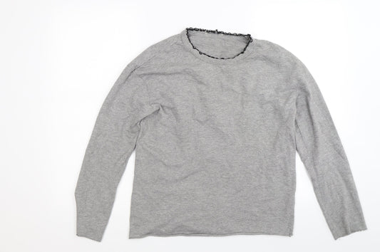 Preworn Womens Grey Jacquard Pullover Sweatshirt Size M