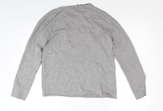 Preworn Womens Grey Jacquard Pullover Sweatshirt Size M